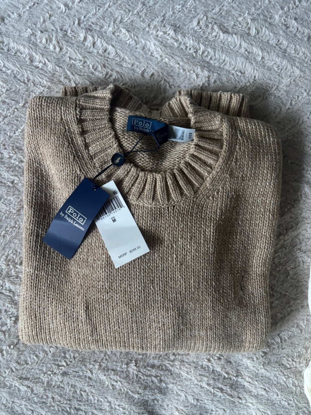 Polo by Ralph Lauren Men’s Tan Crewneck Sweater